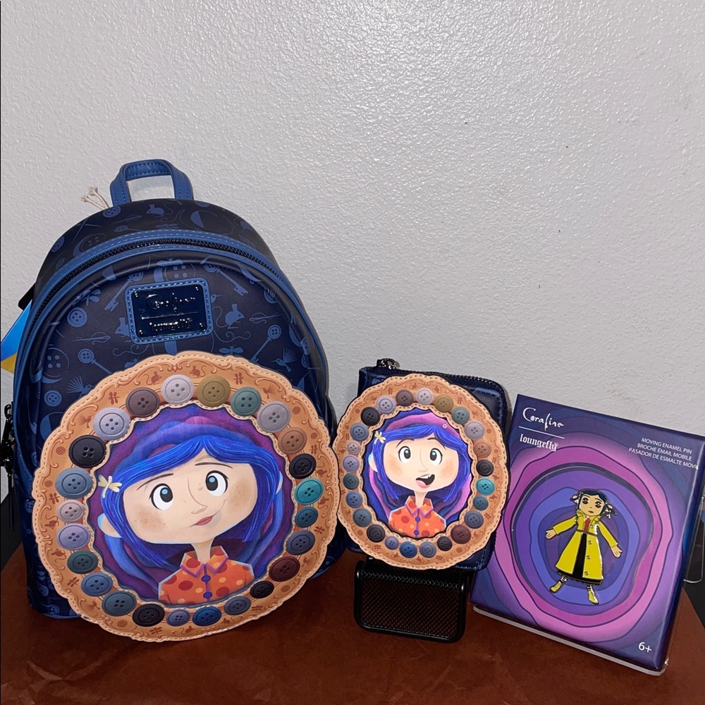 Exclusive Loungefly Coraline Portal Lenticular Framed Portrait Backpack & Wallet